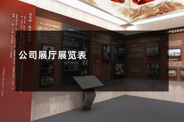 公司展厅展览表