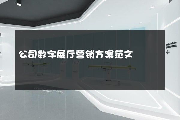 公司数字展厅营销方案范文