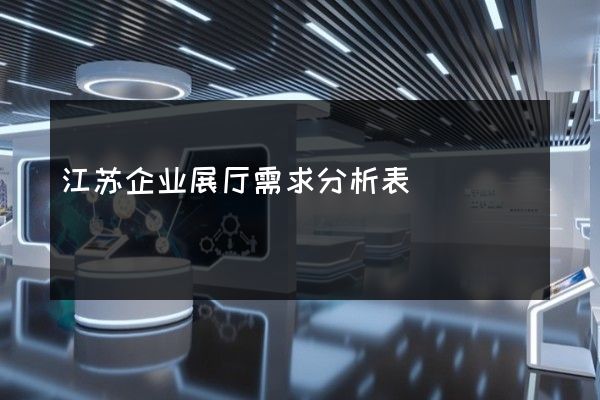 江苏企业展厅需求分析表